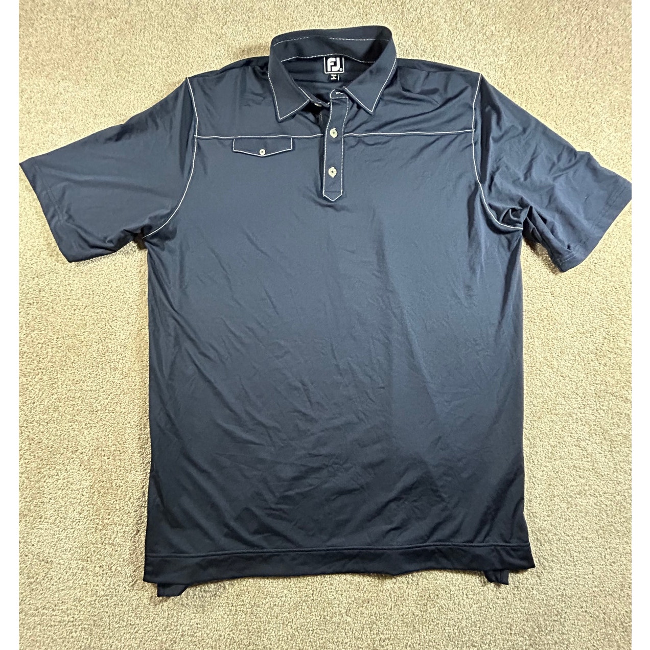 Footjoy - Men's Black Short Sleeved Golf Polo - Size Xl